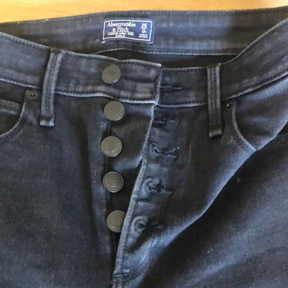 A&F, Simon jeans, high rise skinny ankle, distressed black, size 25 - Picture 5 of 6